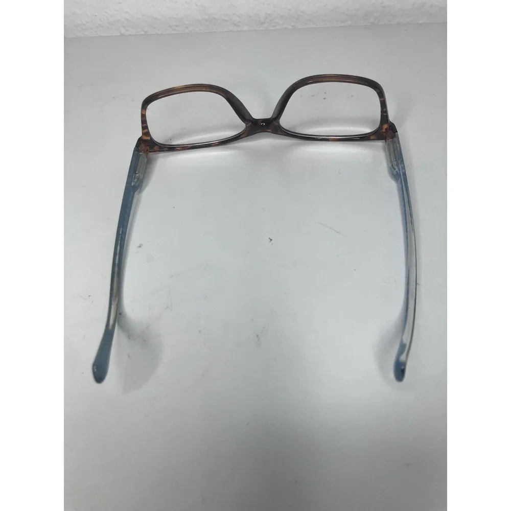 Lulu Guinness Brown Tortoise Frames with Turquoise Interior (LR24 2.0 52-17-135)